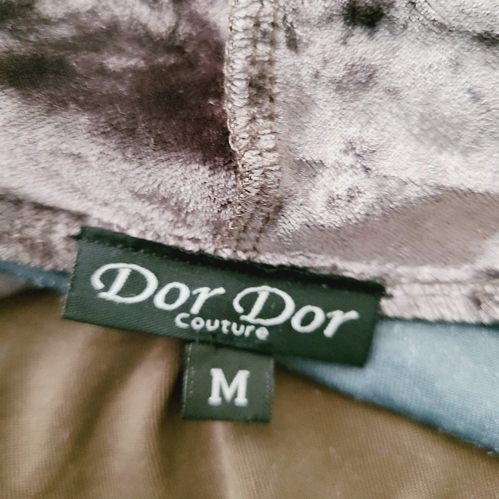 Dor Dor Couture Velvet Colorblock Duster Vest - Picture 4 of 6